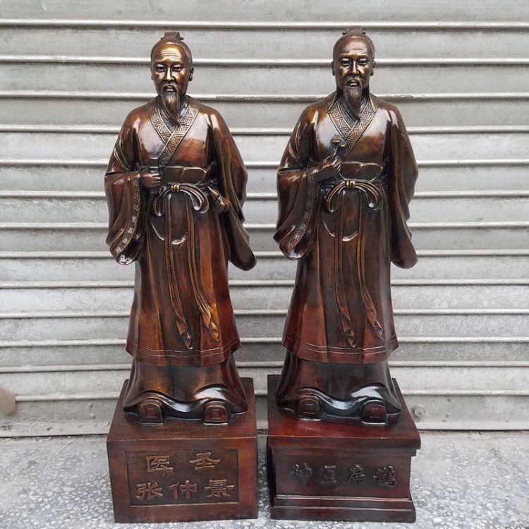 古代神医城隍庙药老爷扁鹊神农氏李时珍孙思邈张仲景铜像