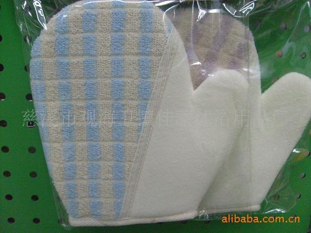 大量格子麻毛巾布 洗澡搓澡 沐浴手套/精美耐用/家居生活用品