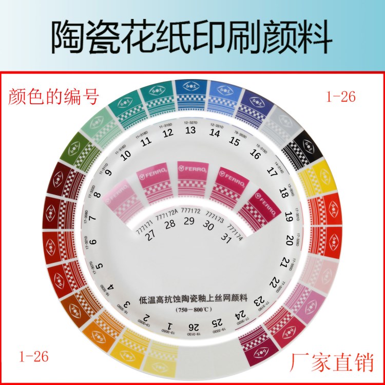 陶瓷花紙色料 釉上低溫陶瓷顏料 絲印花紙用印刷顏料