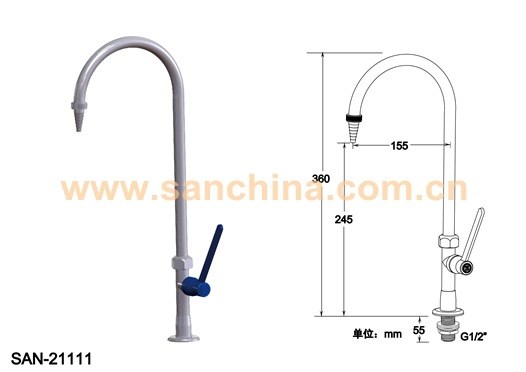 上海台雄台式肘动单口鹅颈水龙头型号：SAN-21111