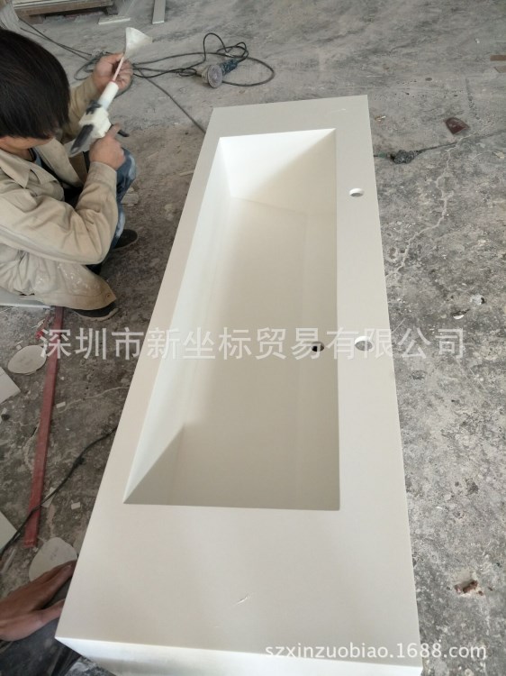 深圳新坐標(biāo)人造石加工廠加工各種異形洗手臺無縫拼接一體成型