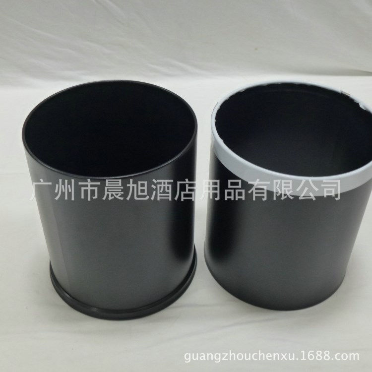 批發(fā)酒店用品 賓館小號垃圾桶 鋼圈客房雙層烤漆桶 圓形房間桶