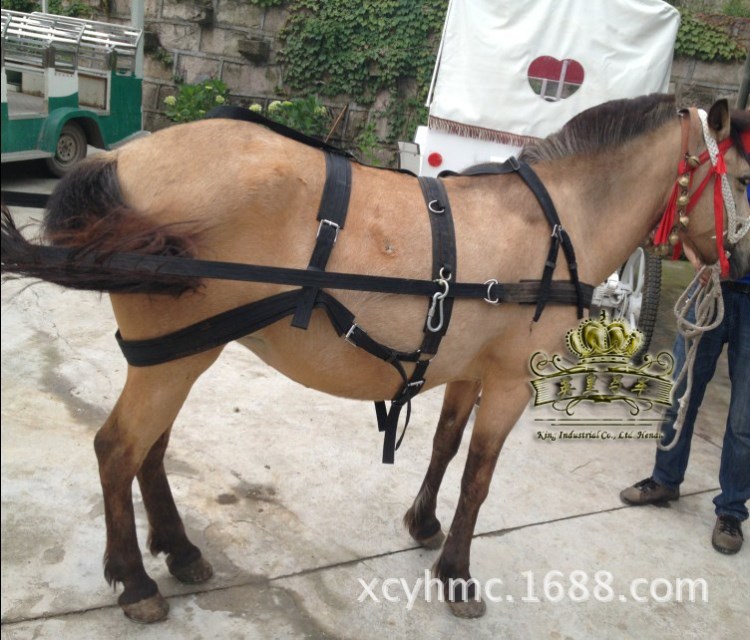 普通馬挽具YC-WJ005 型、繩制馬套、織帶馬挽具、大馬拉車馬套