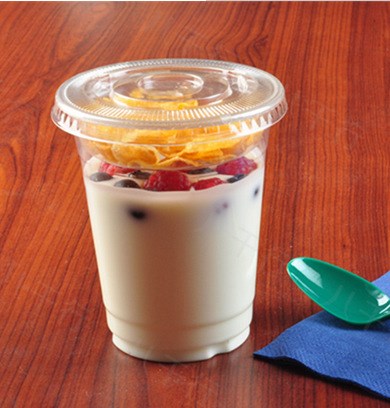 星巴克蓝莓麦片优格杯 酸奶杯 12oz内衬pet塑料杯 水果分隔冷饮杯