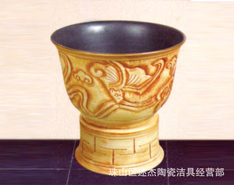 【廠家直銷(xiāo)】景德鎮(zhèn)陶瓷拖把池藝術(shù)拖把盆拖布池拖布盆--仿古雕刻