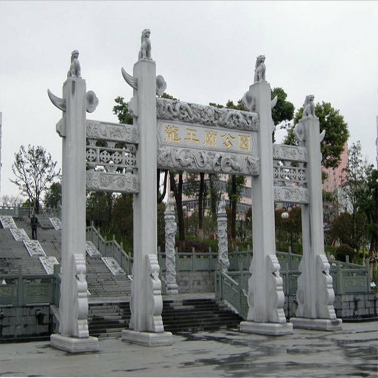 風景名勝區入口石牌坊 百歲石雕牌樓 紀念石雕牌坊