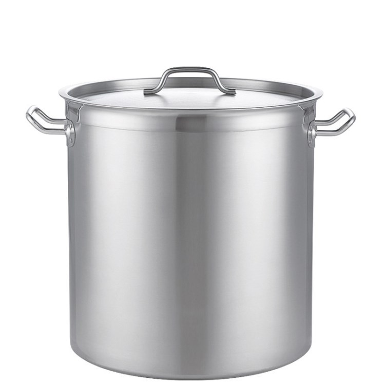 不锈钢直身汤桶特大容量高身烧水桶酒店加厚复合底煲汤锅现货供应