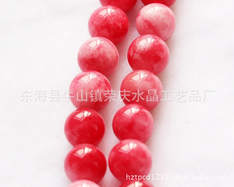 水晶批發(fā) 天然花紋紅玉半成品 8mm紅白玉圓珠半成品 DIY散珠配件