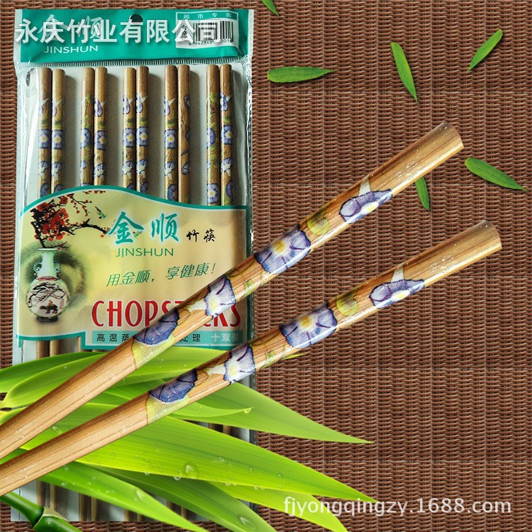 廠家直銷環(huán)保家用餐具碳化筷工藝竹筷 印花筷子 天然健康竹筷