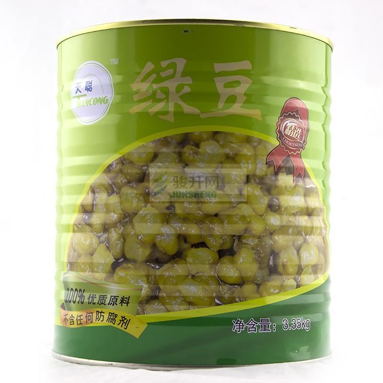 天聰綠豆罐頭3.35kg 加糖蜜綠豆 刨冰冰粥甜品雙皮奶原料奶茶原料