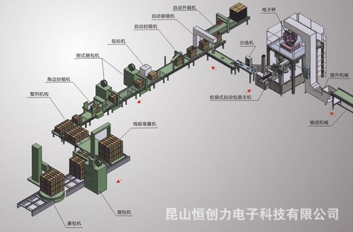 自動包裝線 包裝流水線 紙箱包裝線 無人化流水線 在線檢測流水線