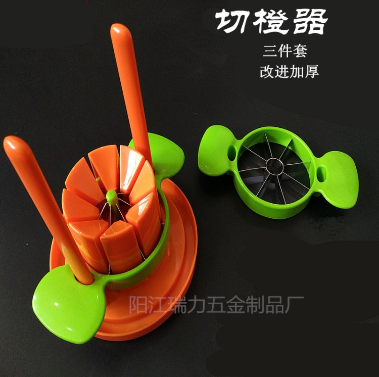 切橙器切蘋果套裝 創意分割削切片器 商用加厚開橙子器說過拼盤工
