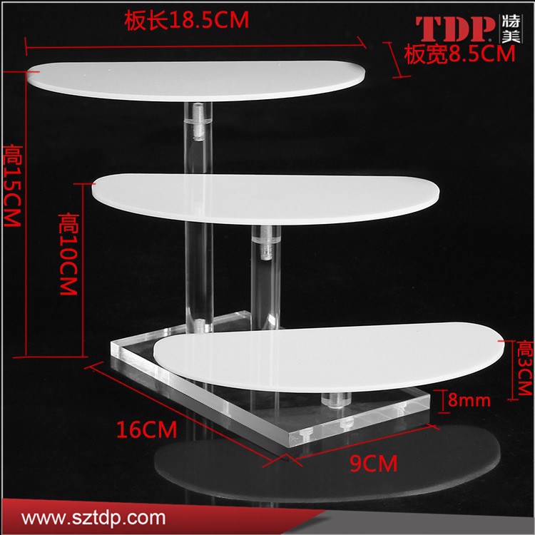 3層可拆卸式亞克力口紅展示架 商場亞克力化化妝品展示座展示臺(tái)