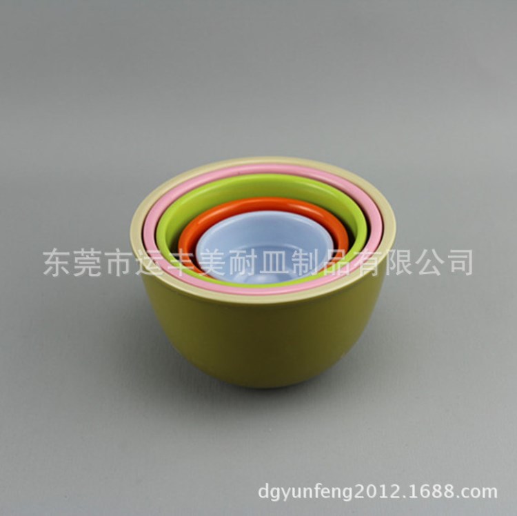 定做密胺餐具 1/8CUP2CUP量碗5个套 密胺儿童西餐碗