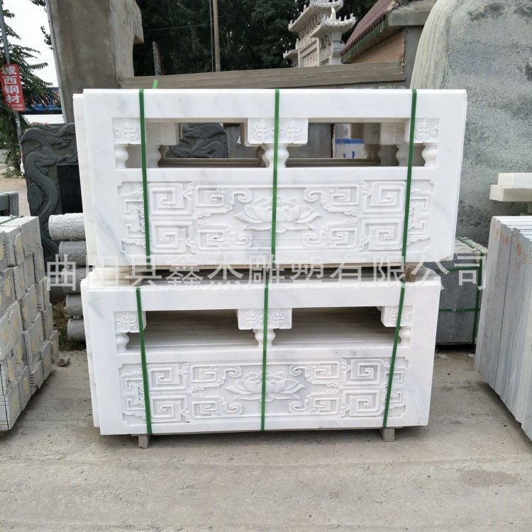 廠家供應石雕欄桿欄板 漢白玉園林欄桿護欄 草白玉河道欄桿