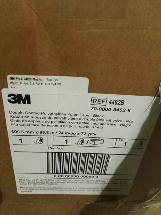 低價供應原裝3M4492B泡棉雙面膠帶 0.8MM強力泡棉雙面膠帶