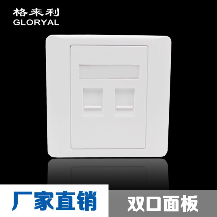 86型双口信息面板 网络面板 RJ45网络模块配套面板可OEM