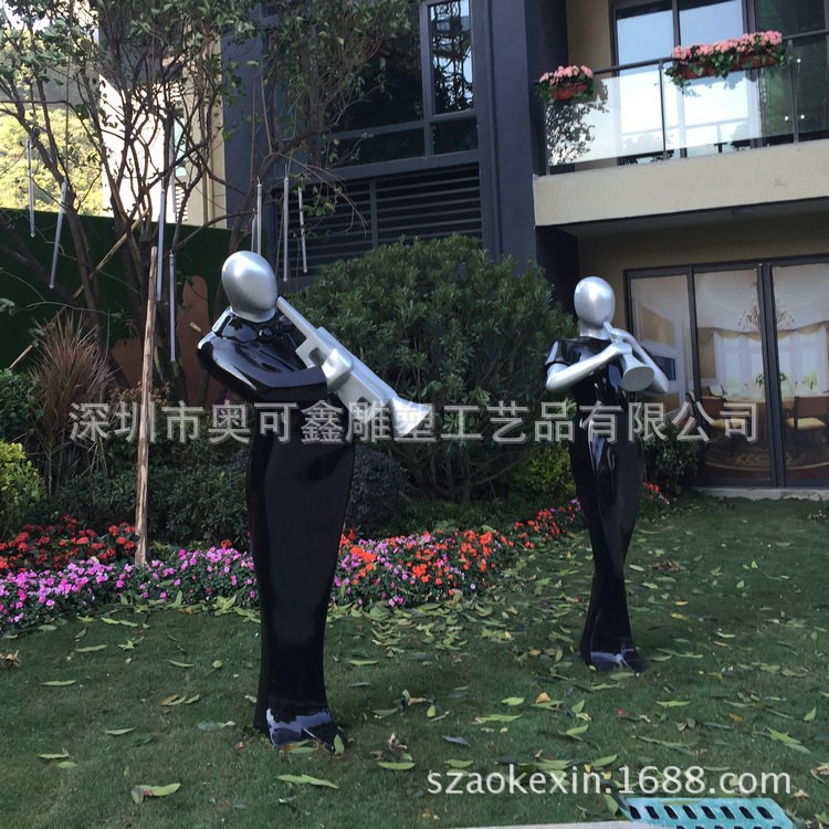 玻璃鋼音樂組合雕塑 人物雕塑 小區花園藝術景觀雕塑