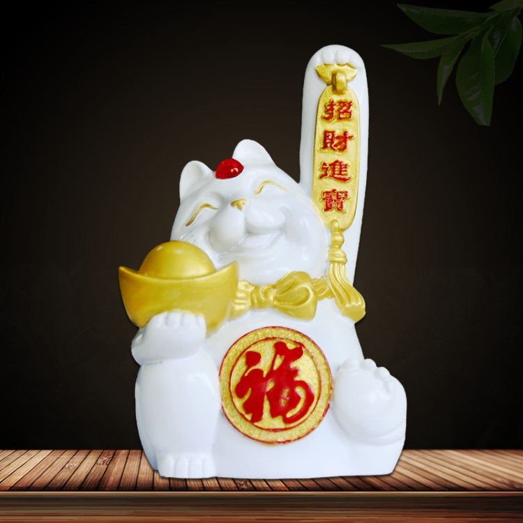 金祥源迷你小招財(cái)貓擺件辦公室桌面裝飾品店鋪開(kāi)業(yè)禮品樹(shù)脂工藝品