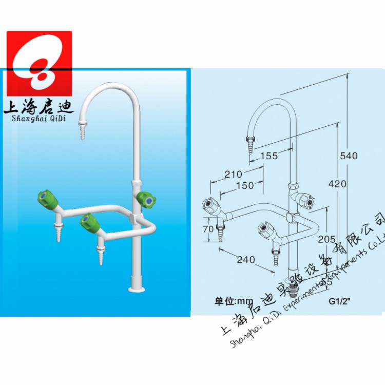 三口水龍頭 三聯(lián)臺式鵝頸水龍頭 試驗龍頭 實驗室專用水龍頭