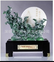 樹脂八駿馬 中秋節(jié)禮品 仿玉擺件 節(jié)慶禮品 仿玉工藝品