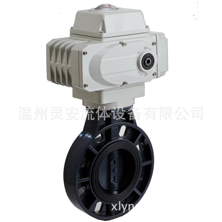 DN100電動(dòng)塑料蝶閥 D971X-10US電動(dòng)塑料UPVC對(duì)夾PVDF化工防腐蝶閥
