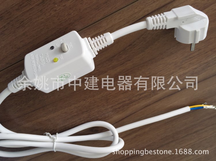 CE VDE分體式漏電保護插頭電源線 歐式電熱水龍頭 空調(diào)衛(wèi)浴漏保