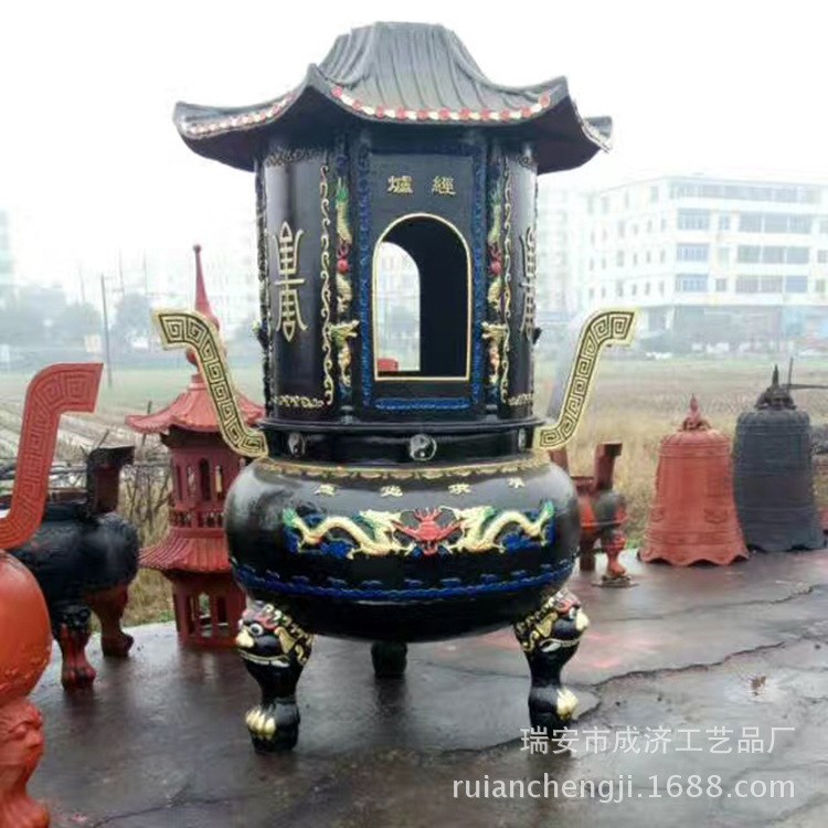 廠家定制 祠堂寺廟鑄鐵焚經(jīng)化寶 燒紙化錢(qián)爐 元寶爐 佛教道教用品