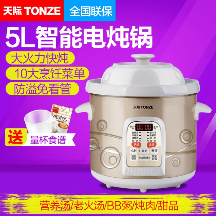 Tonze/天際 DGD50-50CWD煮粥鍋煲湯鍋電燉鍋陶瓷全自動預約定時