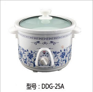 直銷 玻璃蓋可視2.5L白陶瓷電燉盅白陶瓷養生煲湯鍋