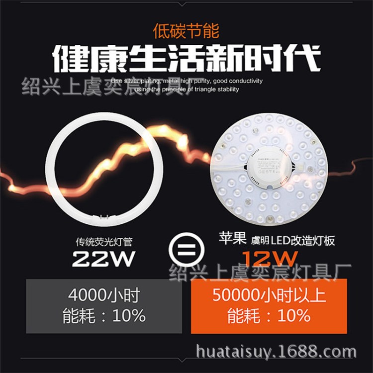 蘋果LED吸頂燈光源  替代 環(huán)形燈管22W32W40W吸頂燈管節(jié)能燈管