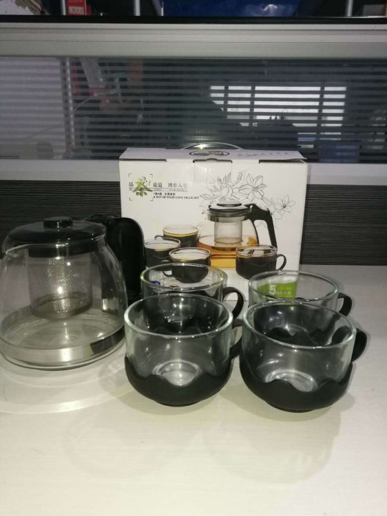 新款玻璃泡茶水壺五件套功夫茶具套裝 玻璃水具耐熱 禮盒 