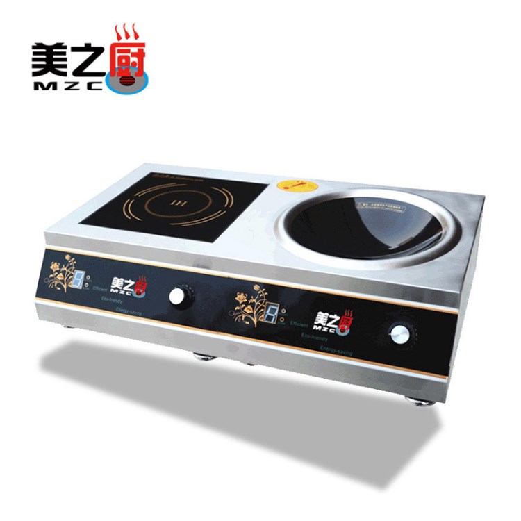 電磁臺式組合小炒爐  商用平面凹面組合電磁爐 節能小炒組合爐
