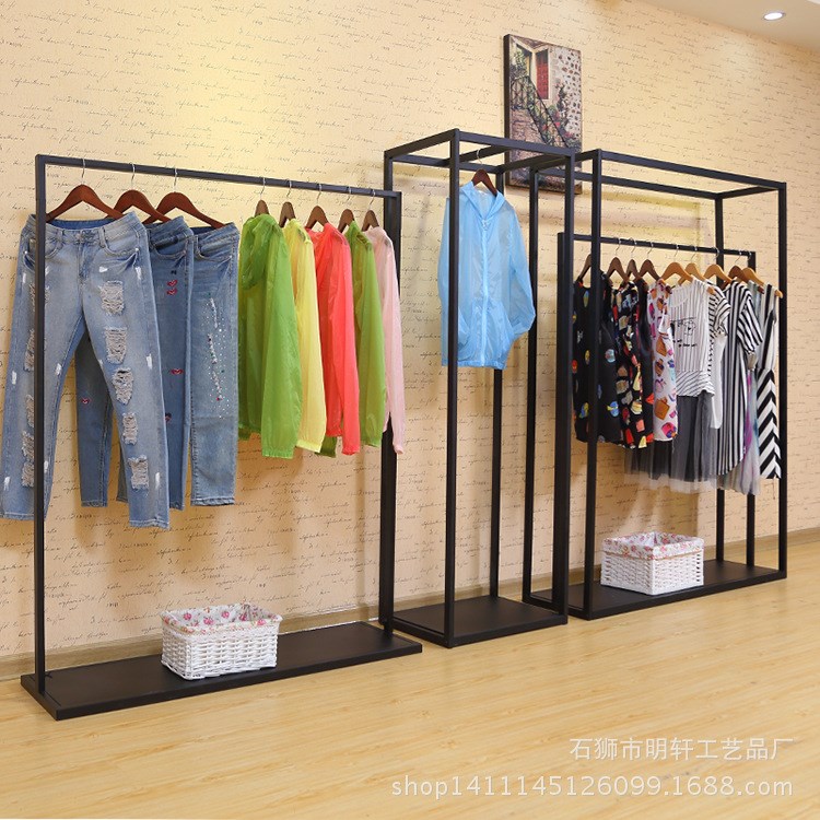 明軒ZARA童裝貨架上墻組合架展示落地掛衣展示架男女裝服裝架