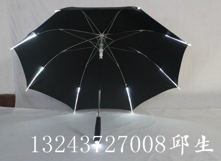 工廠雨傘定制傘骨中棒傘柄LED發光傘變色夜光行出口日韓LED發光傘
