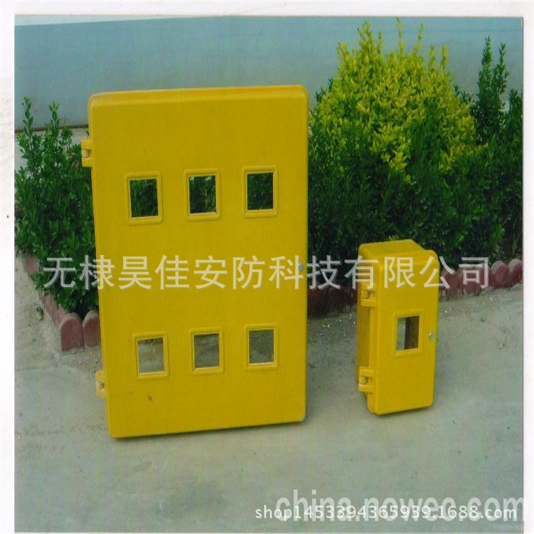 天然氣表箱一排一表位燃?xì)獗硐?IC卡玻璃鋼復(fù)合材料燃?xì)庥?jì)量箱