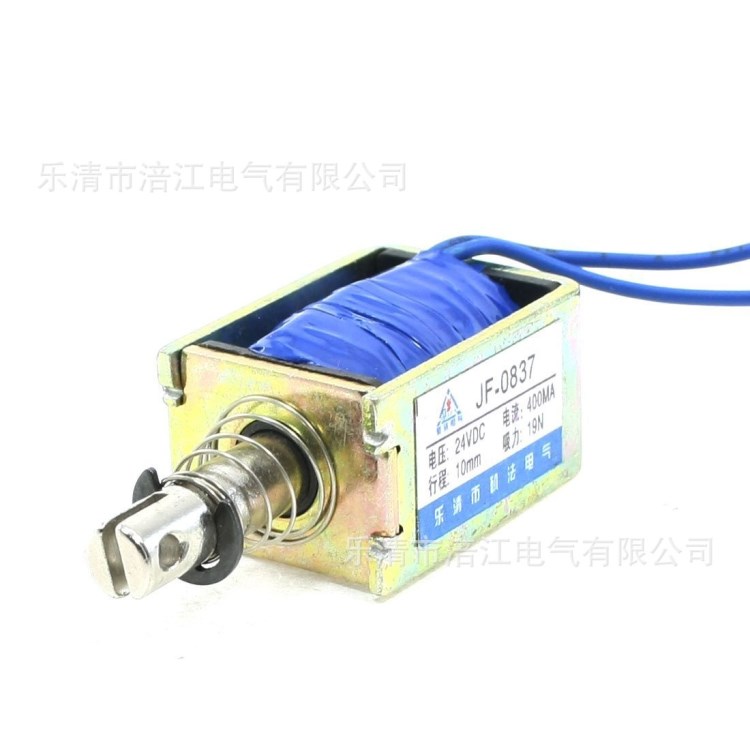 直流框架式電磁鐵 貫穿式電磁鐵JF-0837B 電磁鐵12V 24V 推拉式