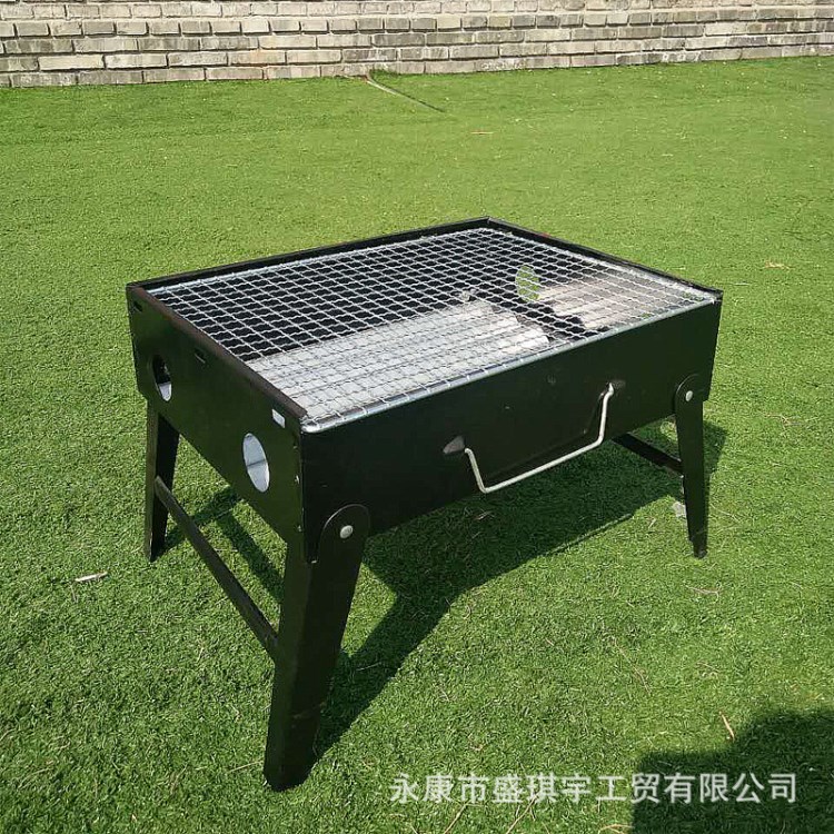 廠家BBQ戶外不銹鋼燒烤爐 折疊木炭燒烤爐 迷你燒烤箱加厚