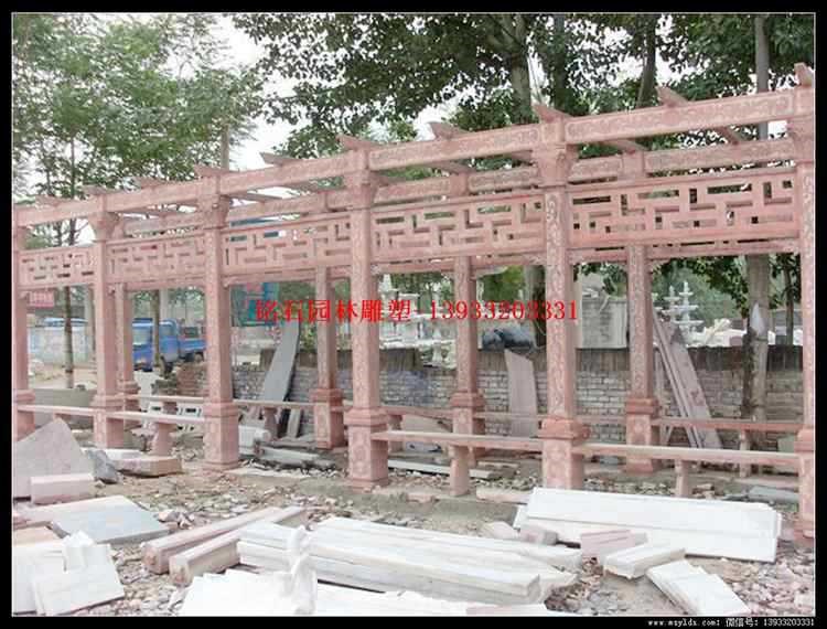 石雕涼亭長廊石雕涼亭走廊石雕小亭子石雕亭子長廊石雕走廊擺件