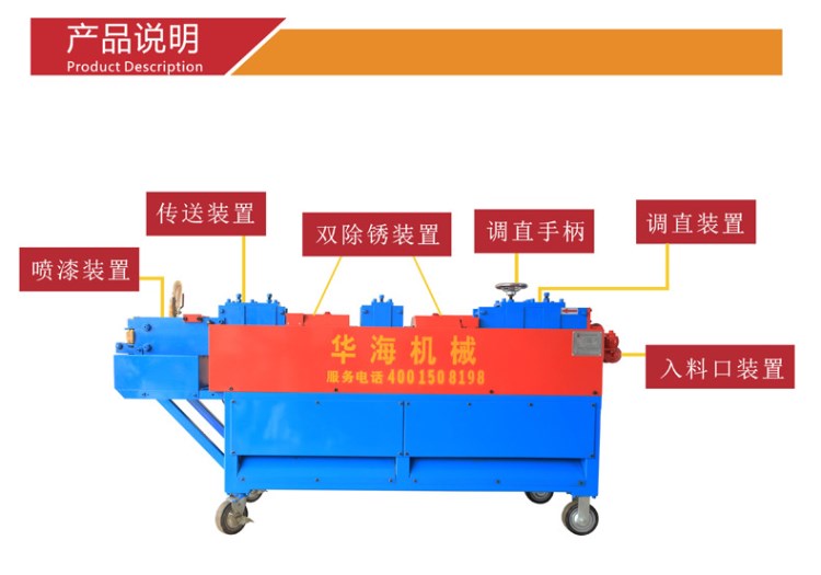 華海機(jī)械建筑鋼管噴漆機(jī)排柵架子管除銹噴漆機(jī)廠華海廠家直調(diào)直