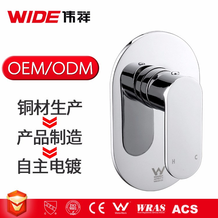 伟祥卫浴实力商家OEM/ODM挂墙式暗装花洒龙头浴缸淋浴器