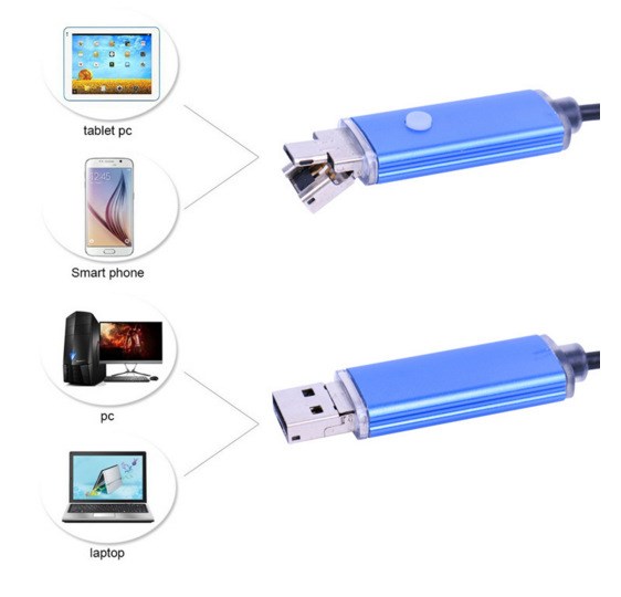 二合一高清200万8mm安卓手机电脑两用工业内窥镜 10米手机内窥镜