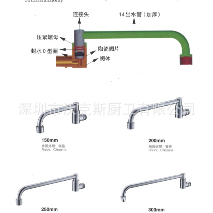 酒店廚房入墻式高壓水龍頭沖洗廚具花灑龍頭商業(yè)廚房龍頭水龍頭