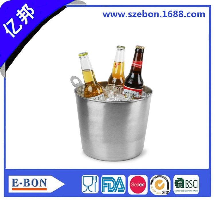 不銹鋼304冰桶批發(fā) 7L冰粒桶 啤酒冰鎮(zhèn)桶 設有開瓶功能 廠家直銷