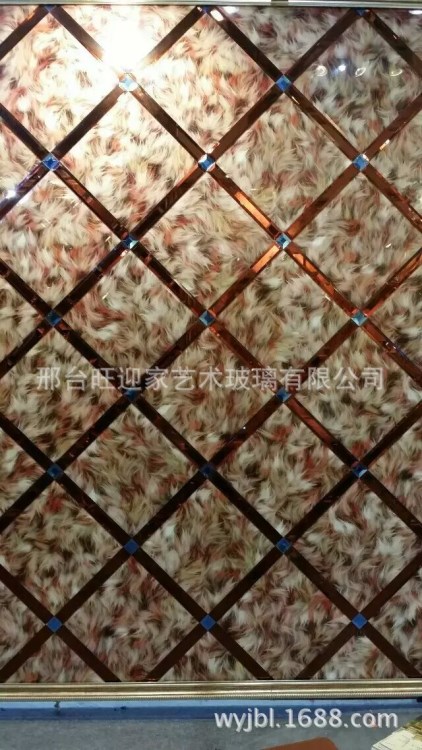 拼鏡背景墻玄關藝術玻璃隔斷磨邊拼接玻璃尺寸定做