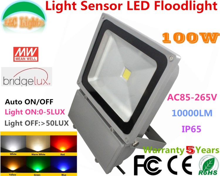 光控100W高端LED泛光燈 投光燈 普瑞芯片 明緯電源 五年質保