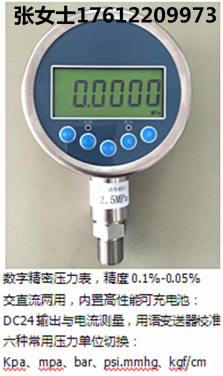 精密数字压力表数显表5位显示YAPU-DDP-0201压力1 10 16 25 40kg