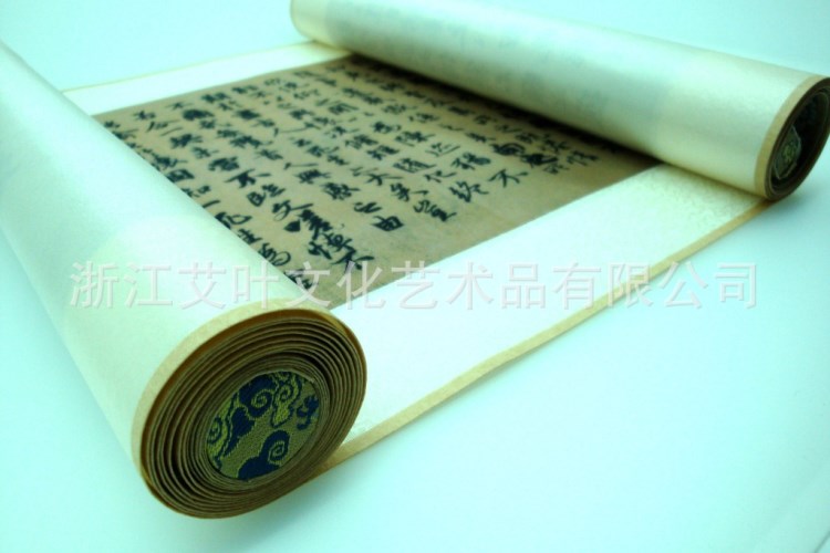 《蘭亭序》真絲卷軸畫(huà)絲綢畫(huà)國(guó)畫(huà)