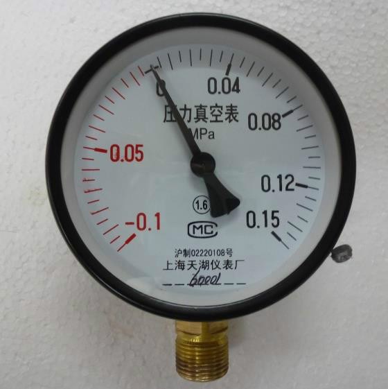 天湖Y100真空壓力表 水/ 氣負壓表Y-100氣泵-0.1-0.15