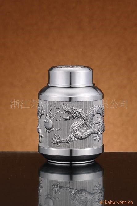 供應(yīng)雙龍戲珠錫罐，茶葉包裝，工藝禮品，金屬工藝品，錫器錫制品